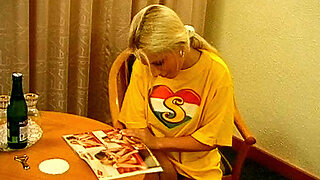 Horny Big Boobed Teen Masturbates With Big Bottle In Kitchen