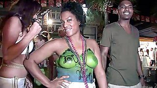 Lusty Bitches With Piercing Show Their Natural Tits In Public