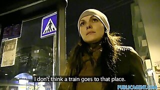 Lost Russian Milf Gags On Thick Dick For Taxi Money