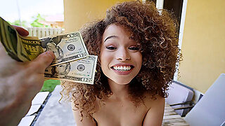 Curly Haired Bimbo Properly Fucked With Her Panties On