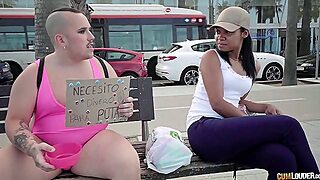 Weird Looking Plump Dude Picks Up Tall Chick Liz Rainbow For Wild Sex