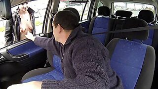 All-Natural Brunette In Black Lingerie Is Trying Anal On The Backseat