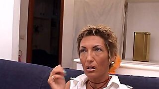 短い髪, おばあさん, 熟女