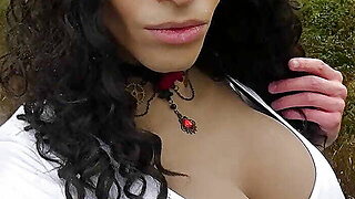 Sexy Crossdresser Autumn Rainy Morning Walk