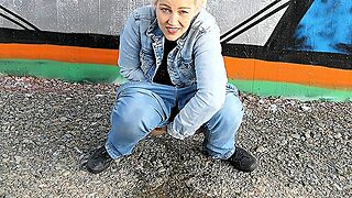 Chocho Peludo Al Aire Libre, Milf Exhibicionista