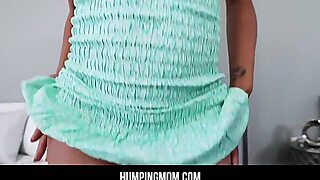 Humpingmom - Black Stepmom Rides Her Stepsons Large Dick And Groans In Delight