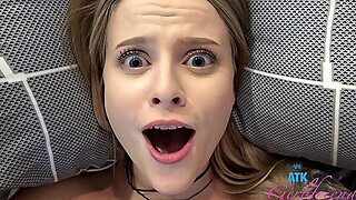 Blue Eyed Blonde Surprises By How Thick The Cock Feels In Her Fanny