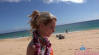 Sweet Blonde Girl Riley Star Takes Off Her Summer Dress In The Room