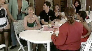 A Group Of Sexy German Chicks Having Some Fun With Multiple Cocks Outdoors