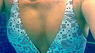 Flashing Underwater In The Pool