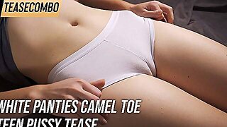 White Panties Camel Toe Teen Pussy Teasing