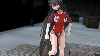 Kamikaze Hentai Dance Kantai Collection Torn Clothes 3D - Black Hair Color Edit Smixix