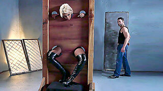 Bridgette B Is Put Into The Pillory And Gets Her Both Holes Fingered