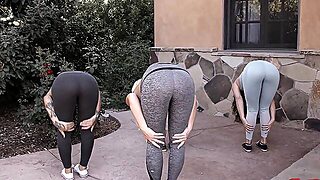 Sexy Models Take Off Their Yoga Pants To Have Lesbian Orgy - Honey Gold