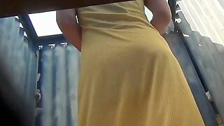 The Ultimate Voyeur Compilation. Girls Naked In A Beach Cabin.