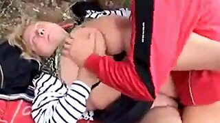 Hilena Big Tit Granny Fucks In The Woods