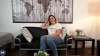 Mature Throats Cock During Casting And Tries Doggy Style Like A Slut