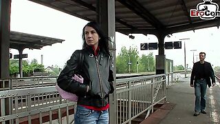 Skinny German Slut Pick Up At Train Station And Fucked