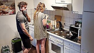 Hardcore Fucking My Teen Stepsister Before The Party Guests Arrive And They Almost Caught Us