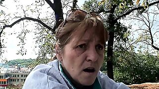 Young Stranger Fucks Her Hairy Old Pussy