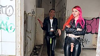 Leather Goddesses Destroy Anal Whore