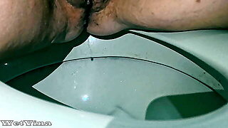 Mature Hairy Pussy Piss In Toilet Close Up