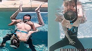 Underwater, Swimsuit, Pool, Granny