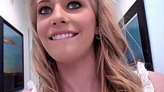 Experience An Unforgettable Birthday Surprise With Allie, A Cute Blonde College Coed. Watch As This 