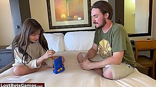 She Rides His Hard Cock After Losing A Strip Connect 4 Game