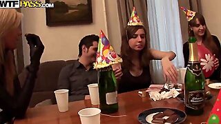 Student 18+ Party Continues With Hot Group Sex