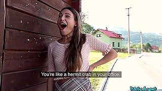 Czech, Public, Deepthroat, Outdoor