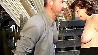 Wild French Lady Gets Her Throat Filled On A Farm