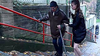 Train, Couple, Brunette, Ass