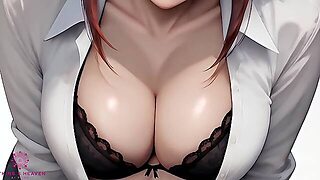 Makima Commands You To Cum On Her Breasts - Closeup Pov Ai