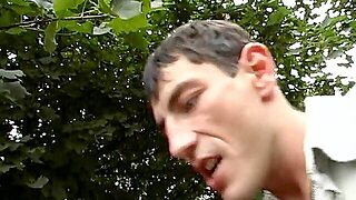 A Blonde German Lady Getting A Big Load Of Cum All Over Her Hair