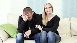 Klara New Fucks Next To Her Wrecked Cucks Face And Takes His Load