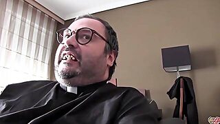 This Man Of God Unloads A Godly Amount Of Cum On This Nuns Mouth