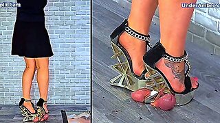 Busting The Cum From Its Balls In My Old Clubbing Wedges - Split Cam - 154Split - Balls Testicle Tra