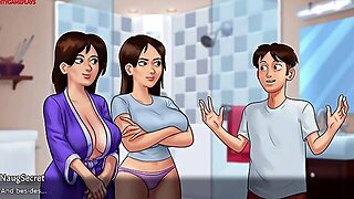 Summertime Saga 03 - Pervert Slut With Huge Big Boobs Loves Making Him Very Horny - Big Boobs Milf P