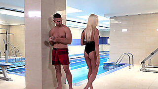 Sex Near The Pool For Busty Blonde Daisy Lee