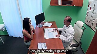 Fake Health Center - Doc Bangs Sexy Tourist In Insane Office Exam