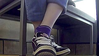 Tante, Schuhe, Füße, Öffentlichkeit