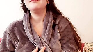 Sell-Your-Panties - Gorgeous Dominatrix In Bathrobe Degrades You As A Pathetic Submissive Guy