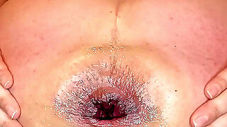 Anal Insertion Training With Glass Water Bottle. Best Gape Ever.