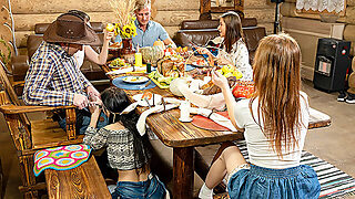 Having A Thanksgiving Party With A Couple Of Teen Sluts