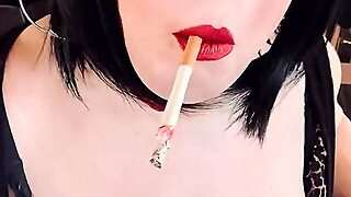 I Wish To Deepthroat On Schlong With My Lungs Filled With Smoke! - Tina Snua Smokes A Cork Tipped Ci