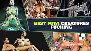 Futanari, Cartoon, 3D, Orgy