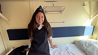 Train, Public, Pov, Brunette