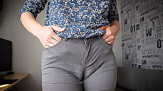 Naughty Colleague Seduces You With Camel Toe In Tight Jeans