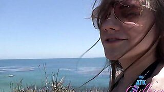 Rose Caarter On Vacation Gets Her Pussy Rubbed And Sucks Cock And Footjob In Car